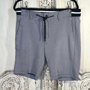 Men's ZARA Blue and White Stretch Knit Casual Shorts